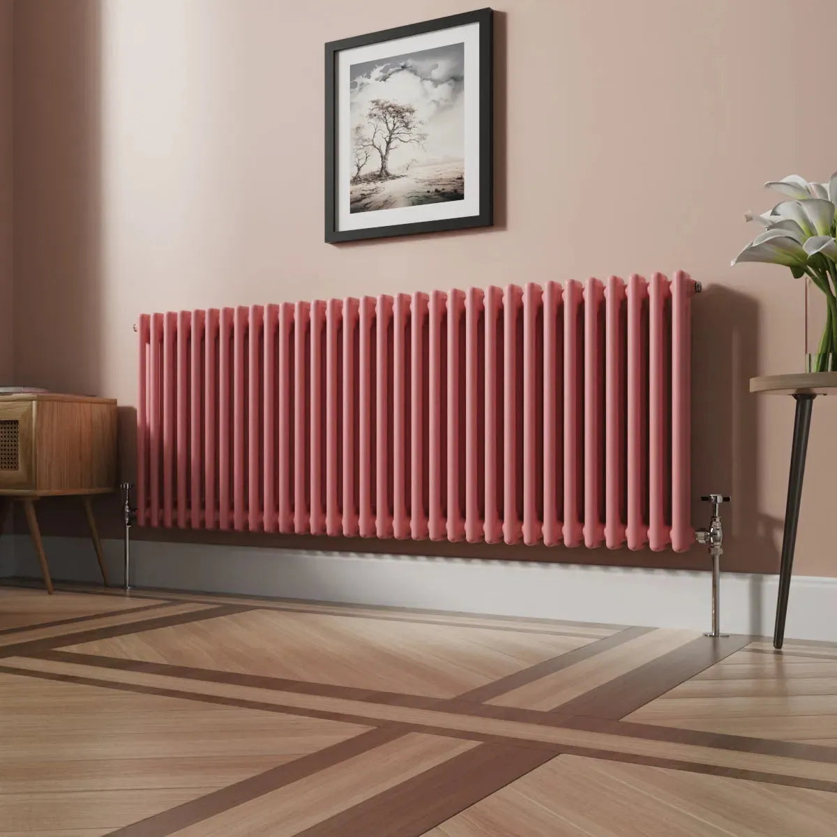 Ferentino - Traditional horizontal column radiator light pink