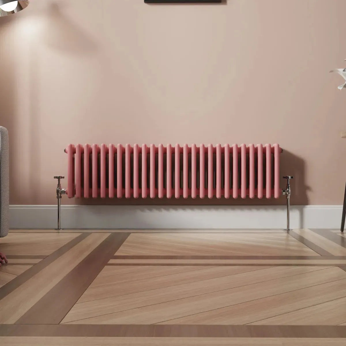 Ferentino - Traditional horizontal column radiator light pink