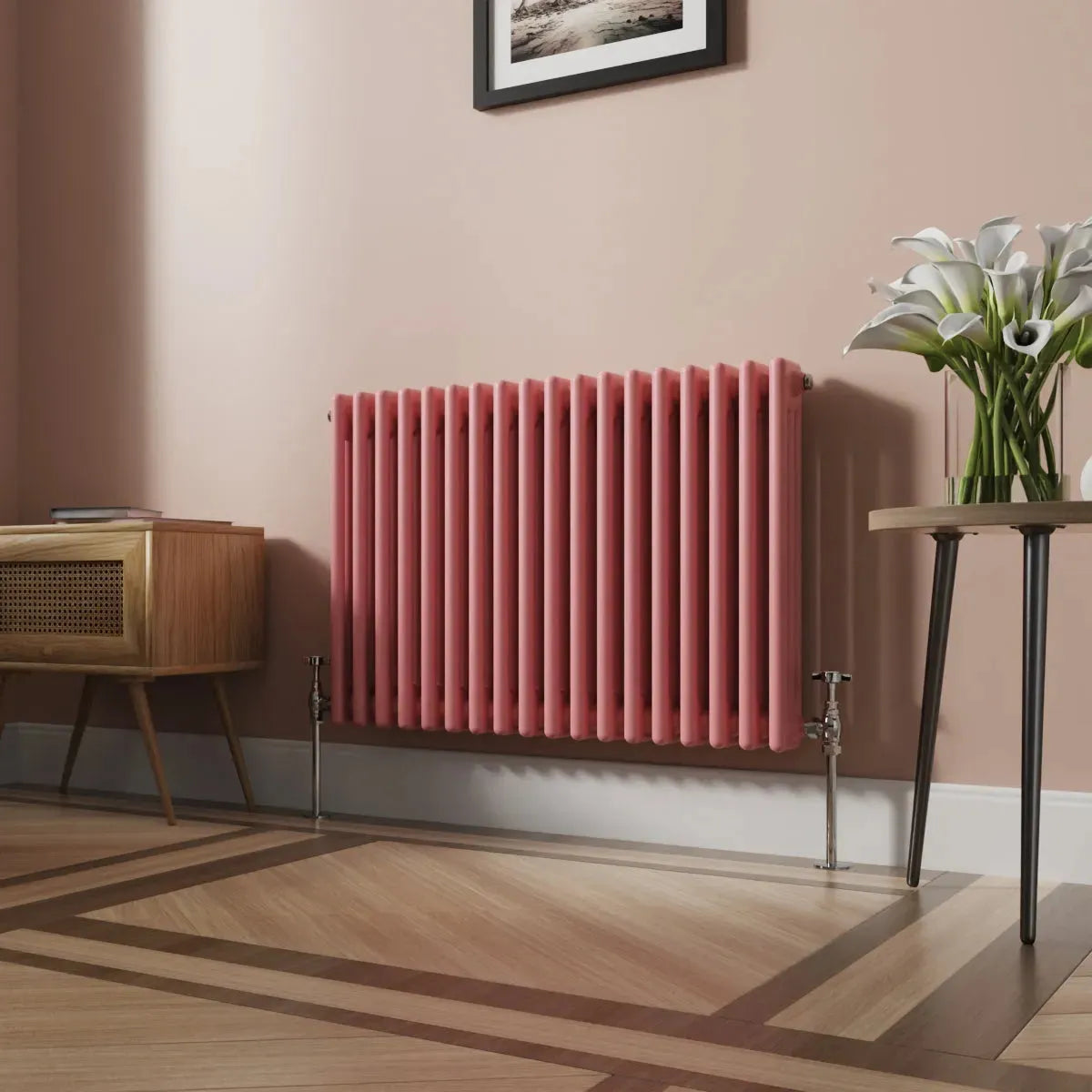 Ferentino - Traditional horizontal column radiator light pink