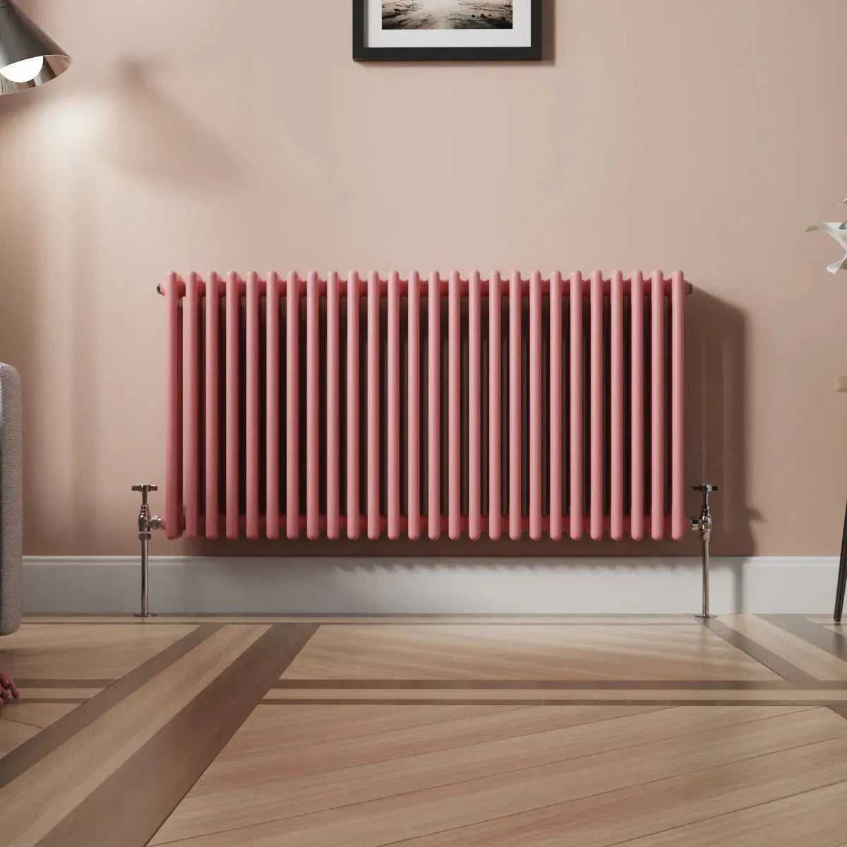 Ferentino - Traditional horizontal column radiator light pink