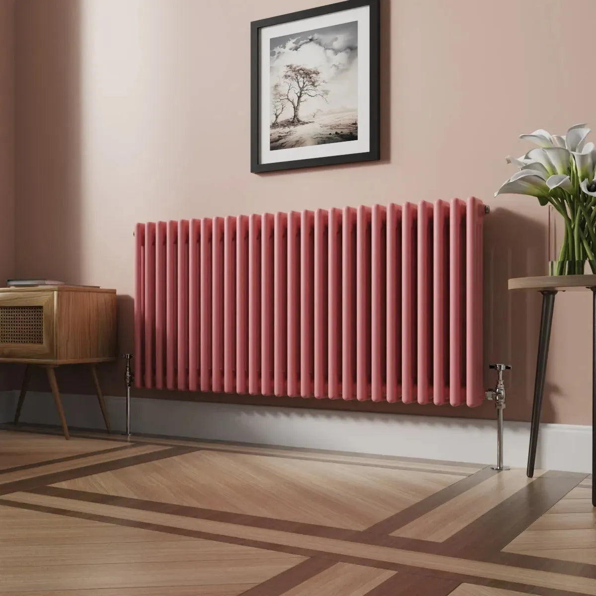 Ferentino - Traditional horizontal column radiator light pink