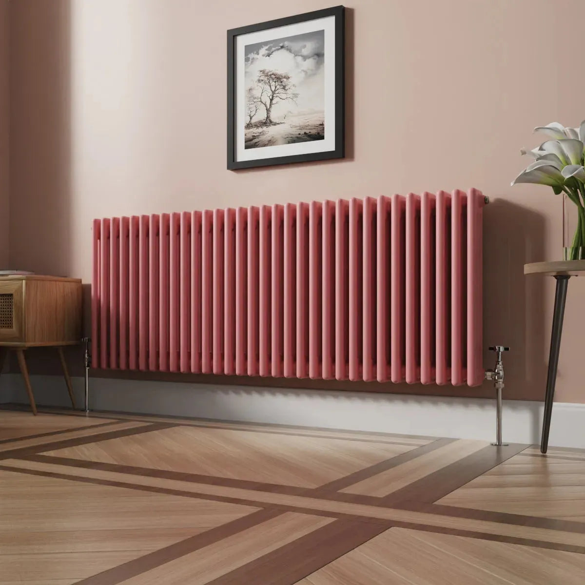 Ferentino - Traditional horizontal column radiator light pink