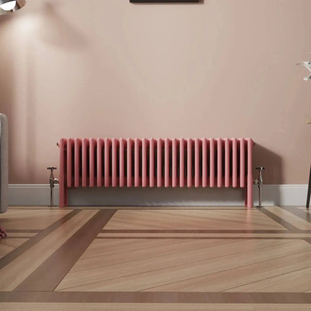 Ferentino - Traditional horizontal column radiator light pink