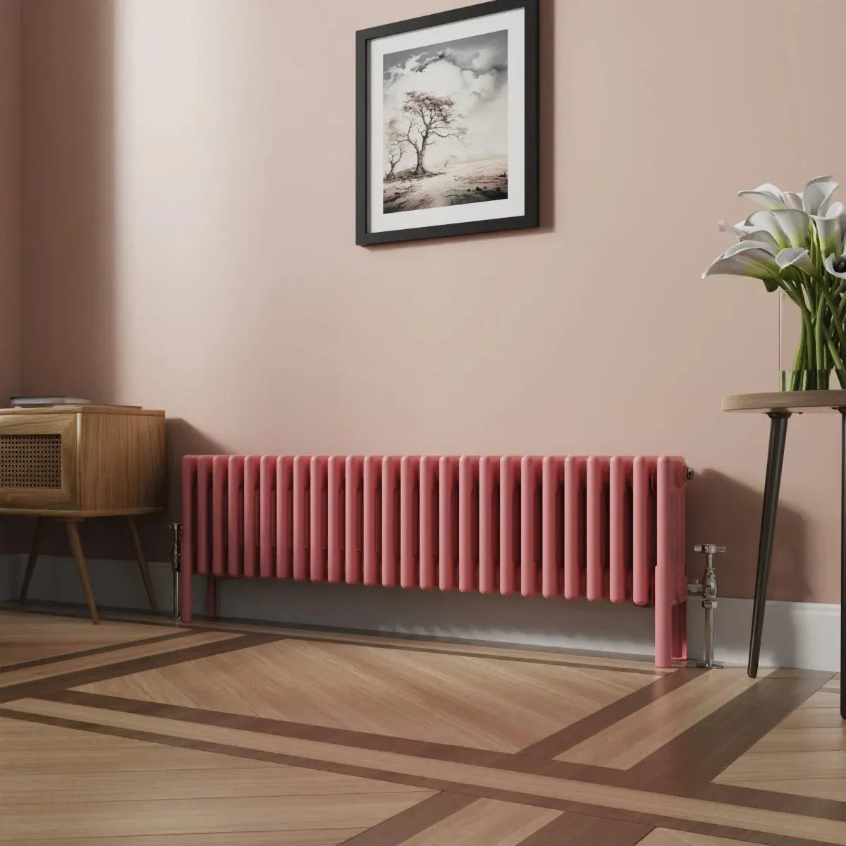 Ferentino - Traditional horizontal column radiator light pink