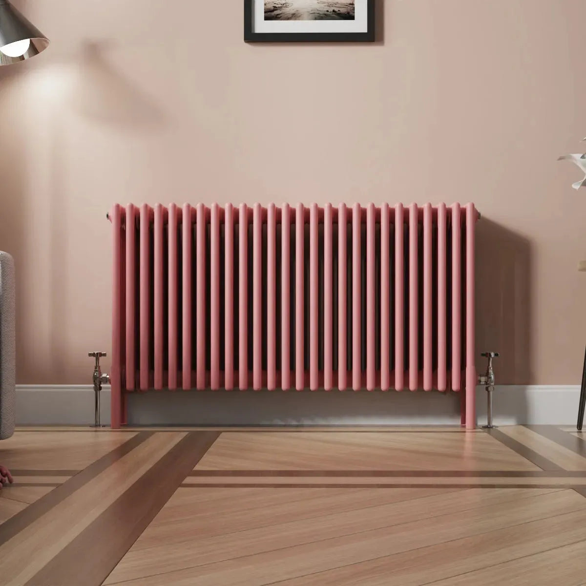 Ferentino - Traditional horizontal column radiator light pink