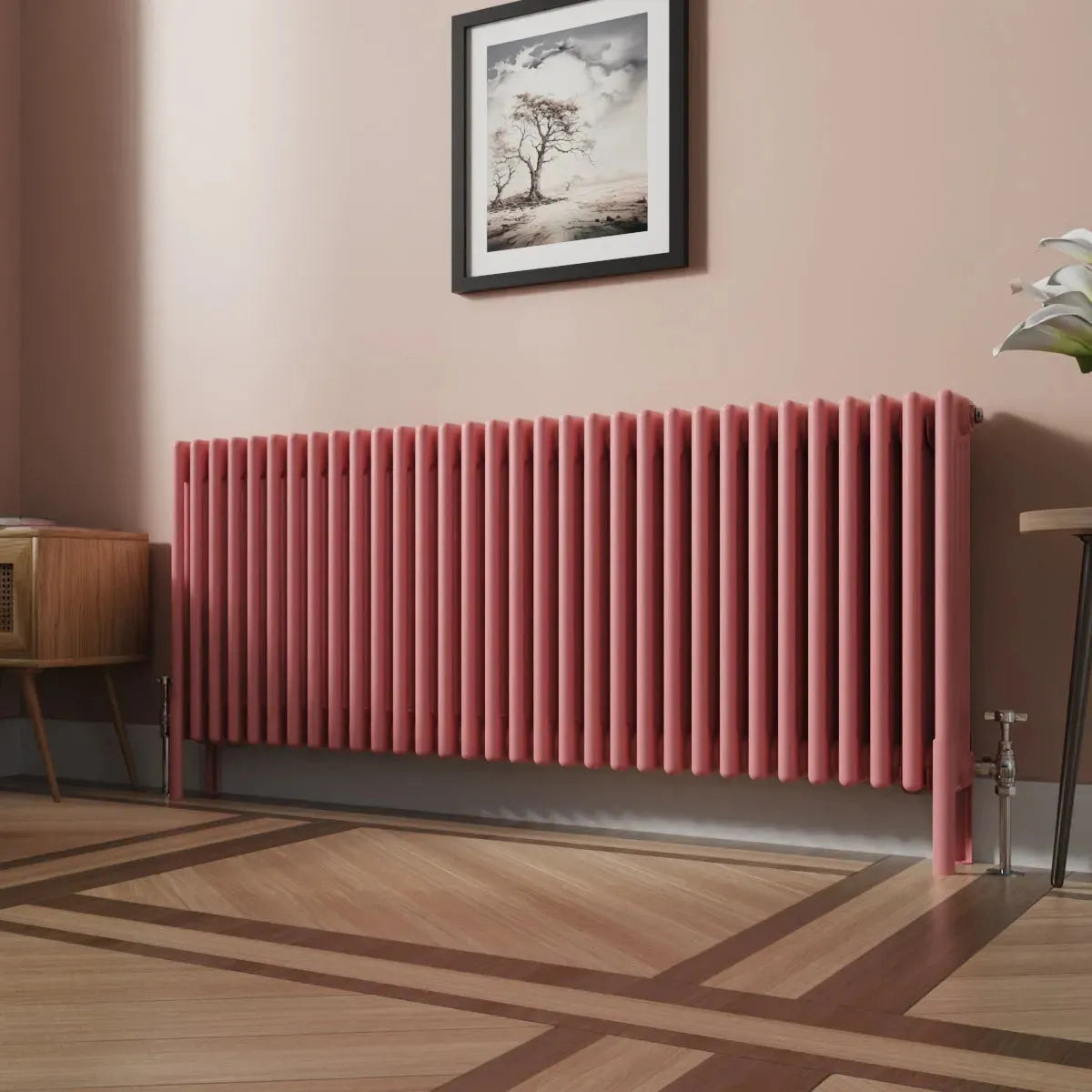 Ferentino - Traditional horizontal column radiator light pink