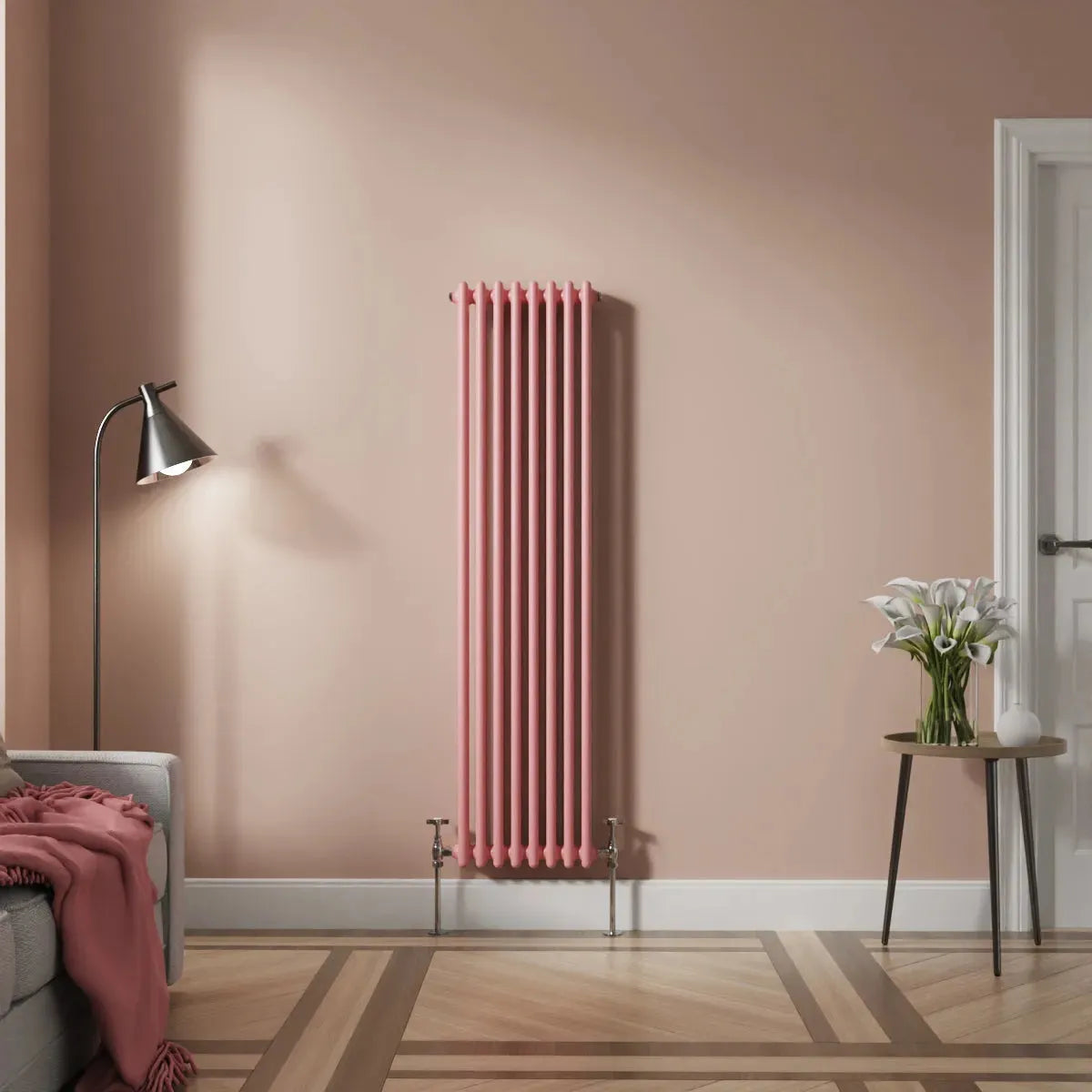 Ferentino - Traditional vertical column radiator light pink