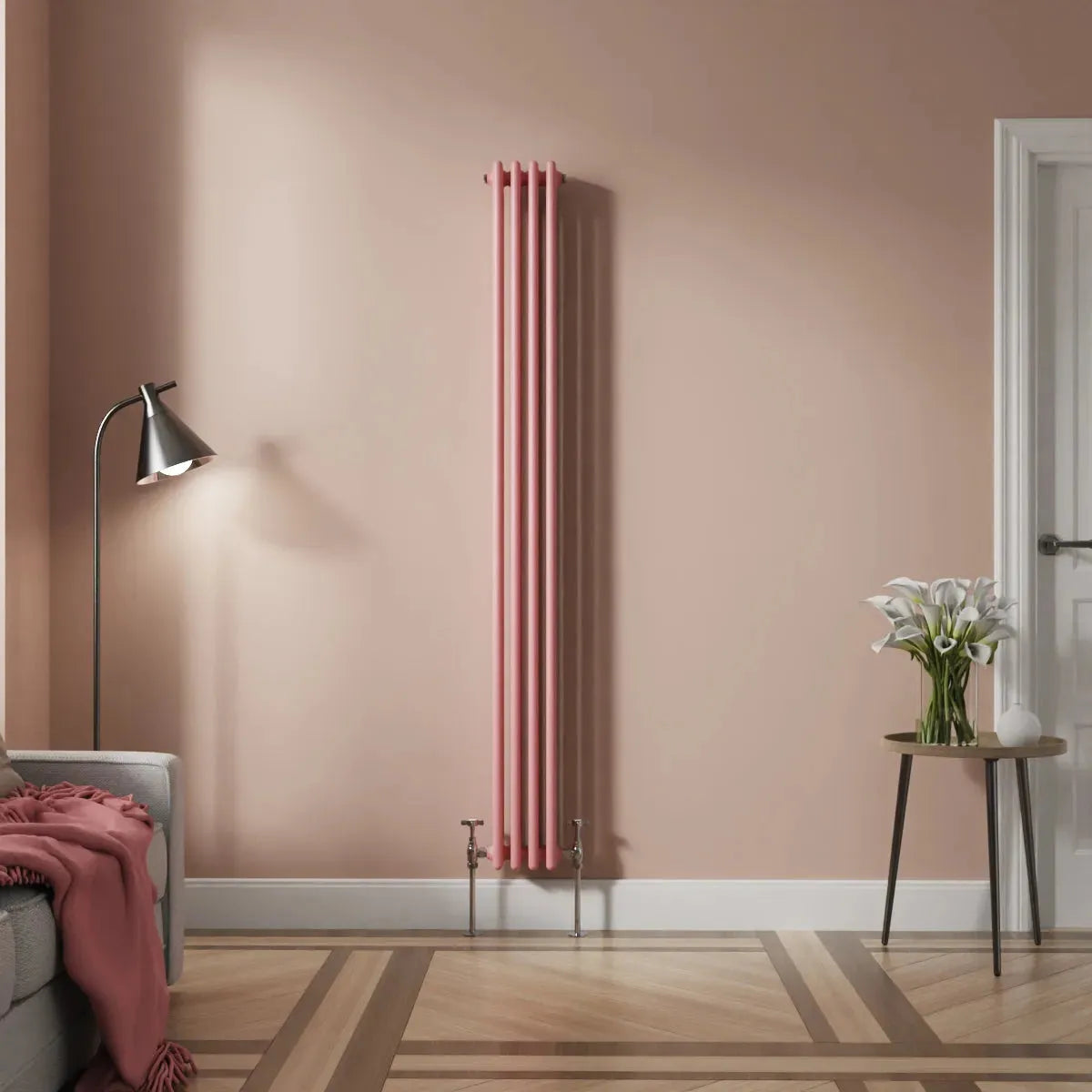 Ferentino - Traditional vertical column radiator light pink