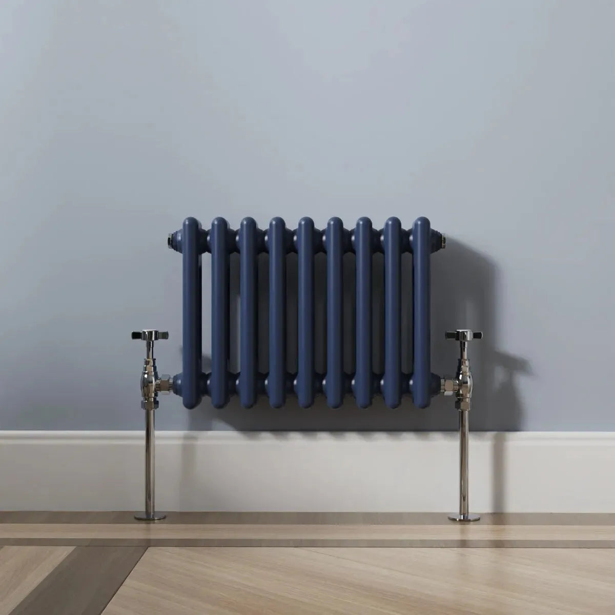 Ferentino - Traditional horizontal column radiator sapphire blue