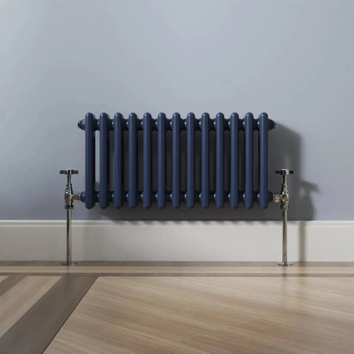 Ferentino - Traditional horizontal column radiator sapphire blue