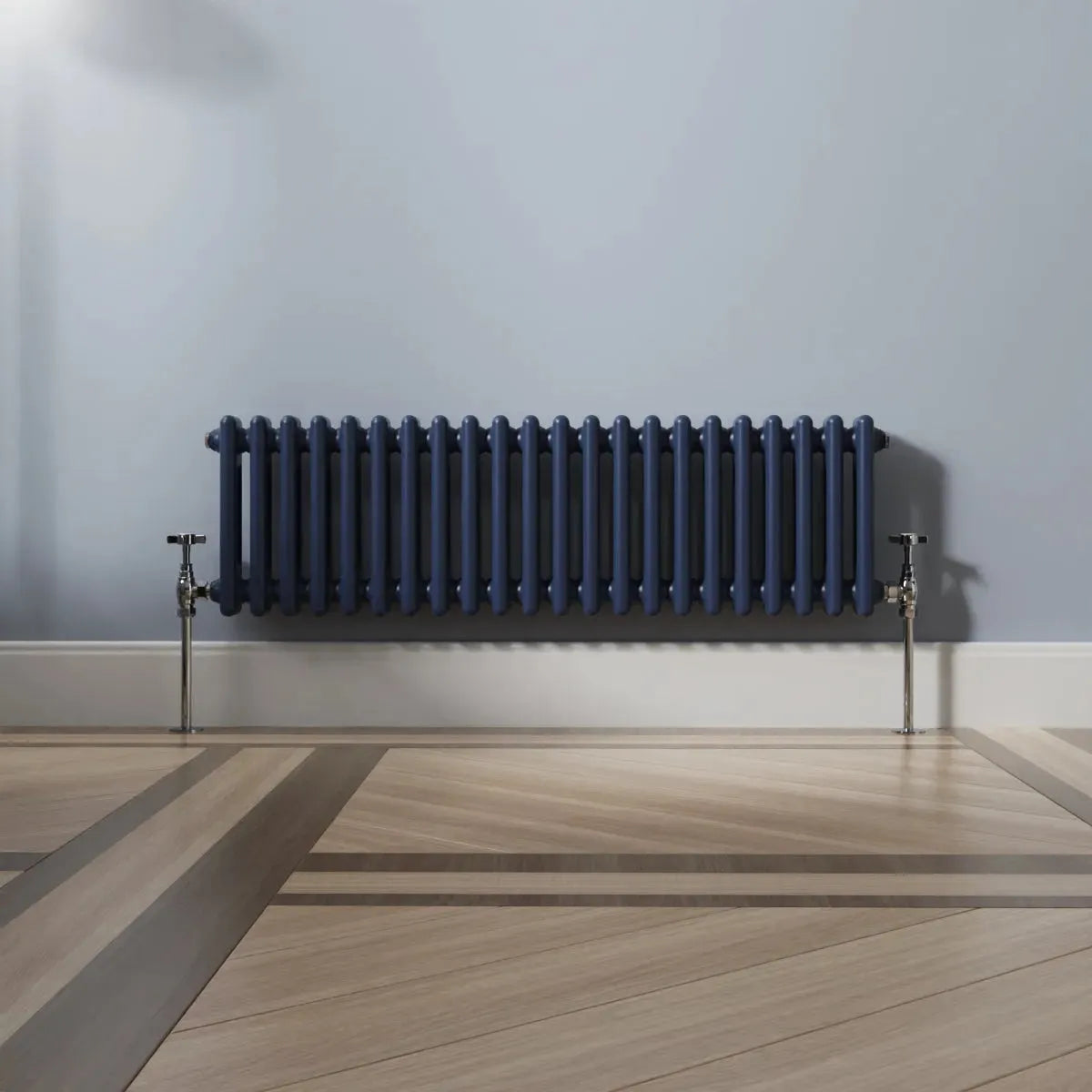 Ferentino - Traditional horizontal column radiator sapphire blue