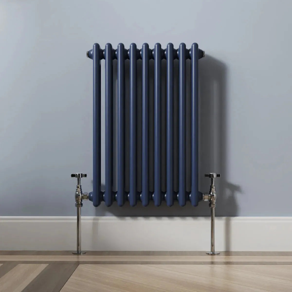 Ferentino - Traditional horizontal column radiator sapphire blue