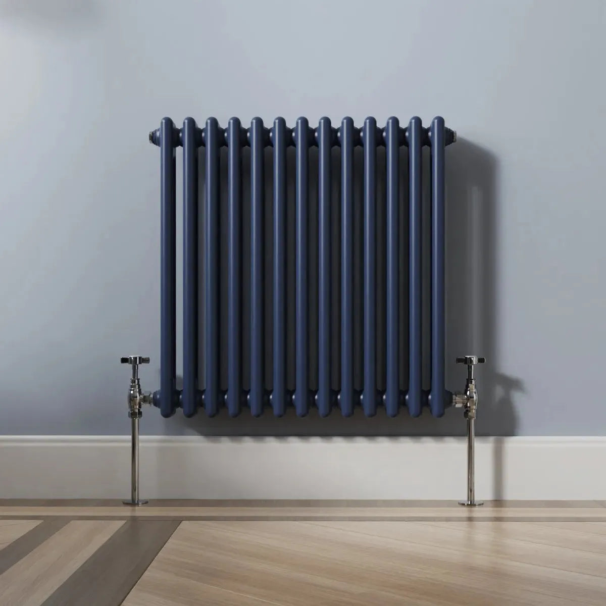 Ferentino - Traditional horizontal column radiator sapphire blue