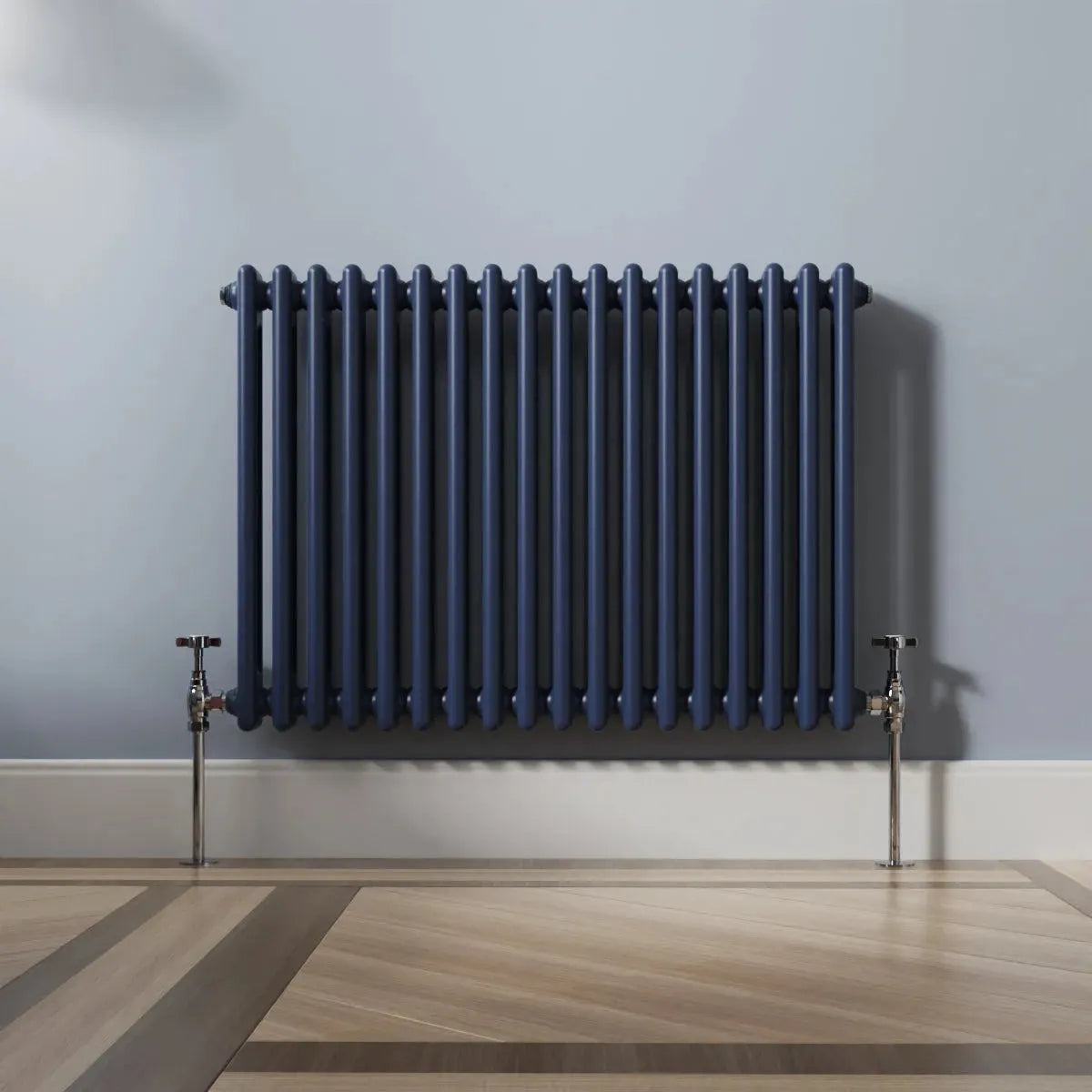 Ferentino - Traditional horizontal column radiator sapphire blue