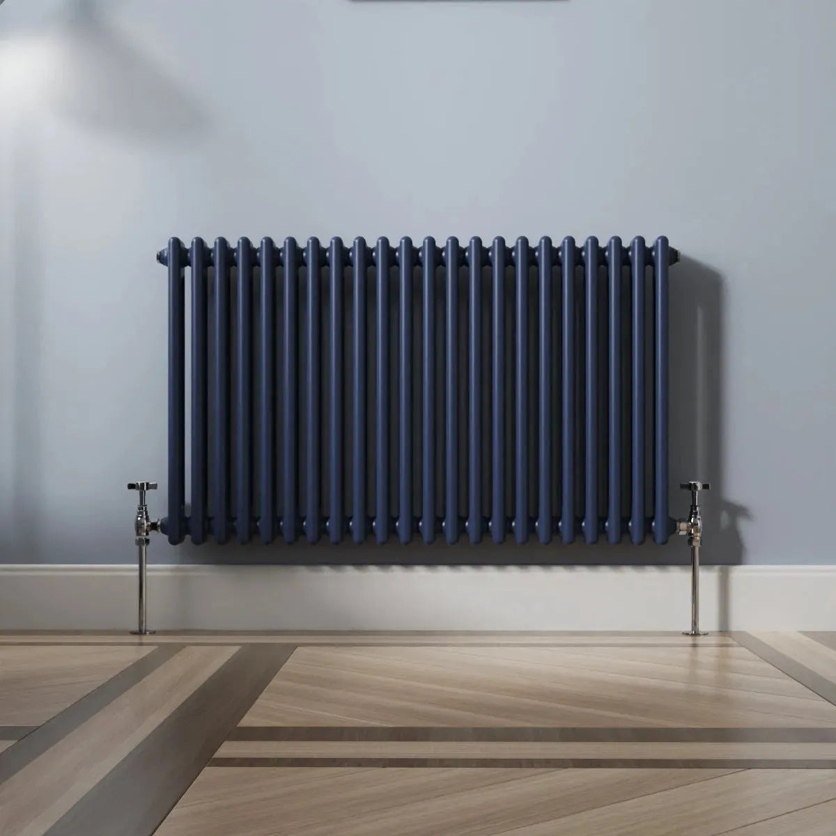 Ferentino - Traditional horizontal column radiator sapphire blue