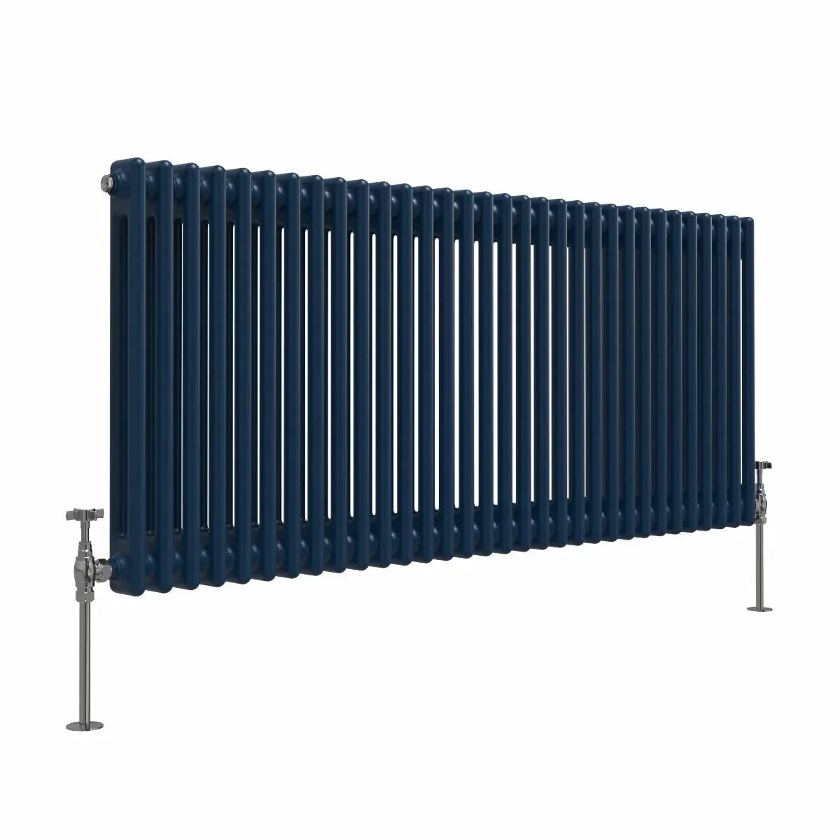 Ferentino - Traditional horizontal column radiator sapphire blue