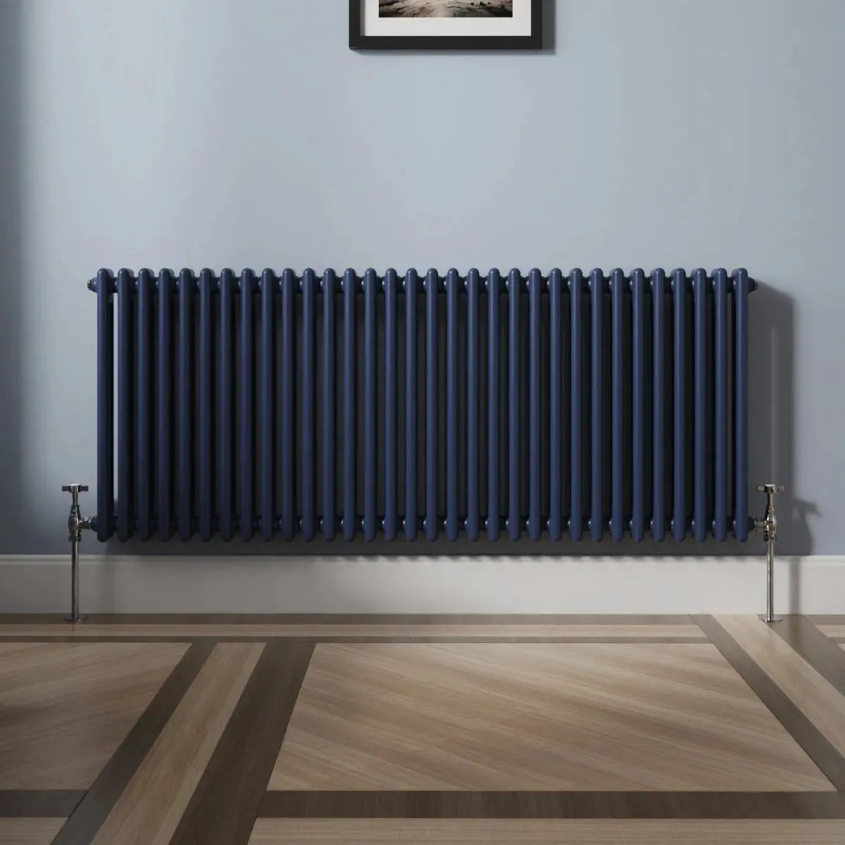 Ferentino - Traditional horizontal column radiator sapphire blue