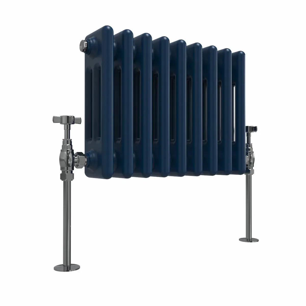 Ferentino - Traditional horizontal column radiator sapphire blue