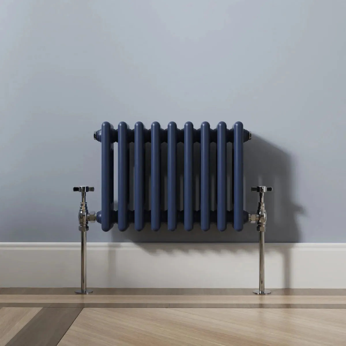 Ferentino - Traditional horizontal column radiator sapphire blue