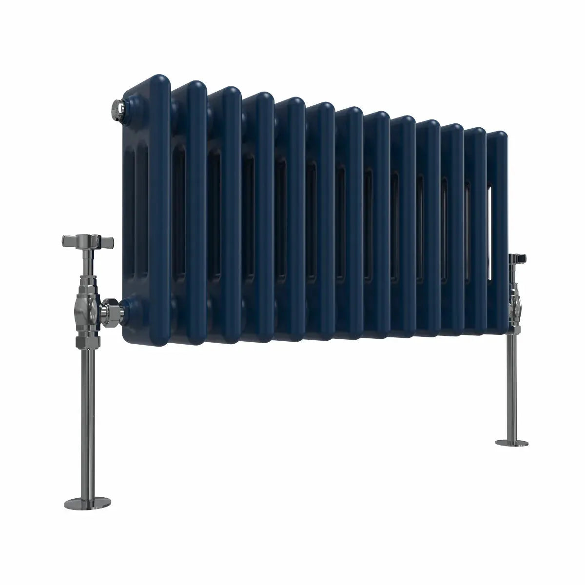 Ferentino - Traditional horizontal column radiator sapphire blue