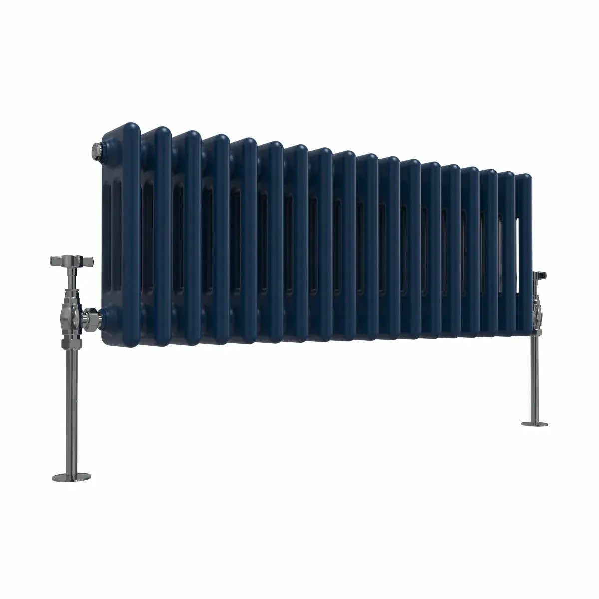 Ferentino - Traditional horizontal column radiator sapphire blue