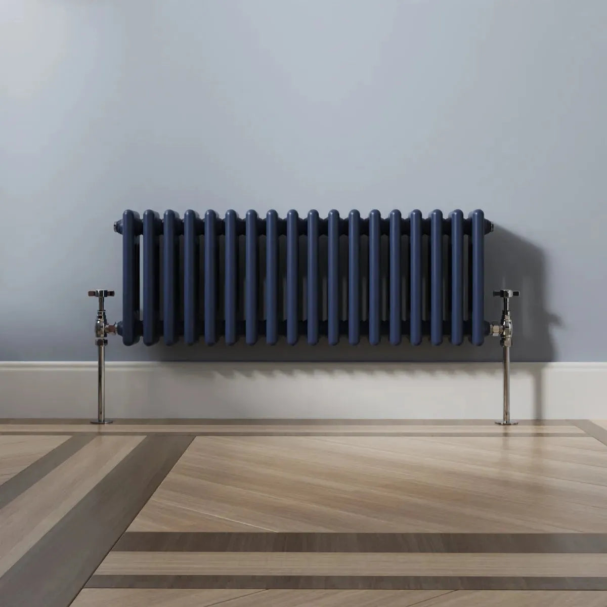 Ferentino - Traditional horizontal column radiator sapphire blue