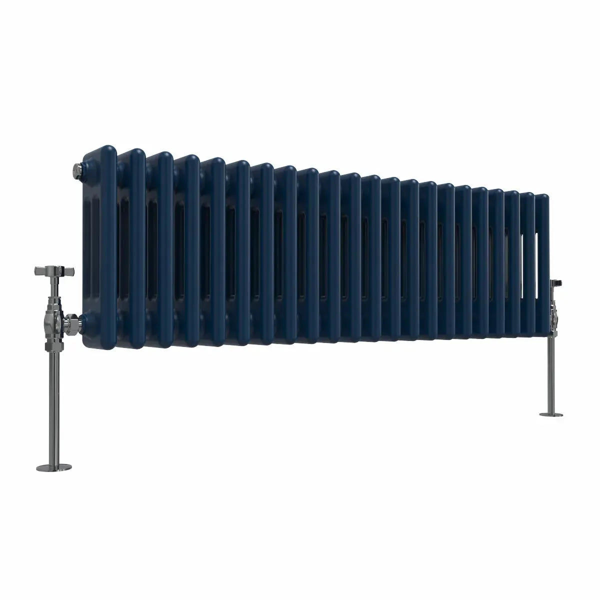 Ferentino - Traditional horizontal column radiator sapphire blue