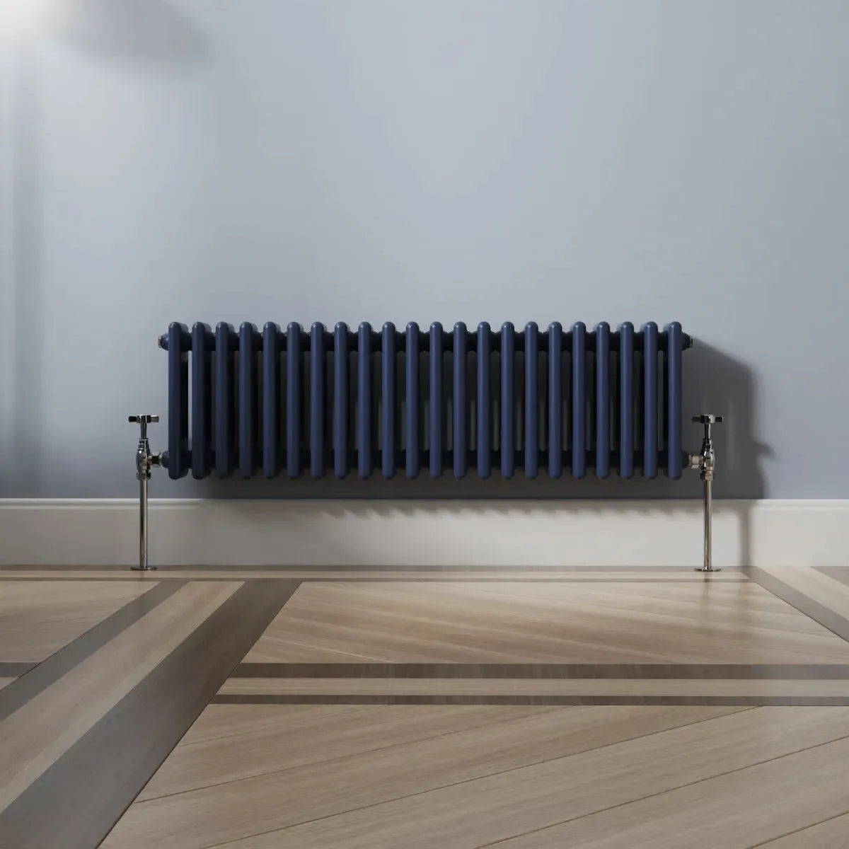 Ferentino - Traditional horizontal column radiator sapphire blue