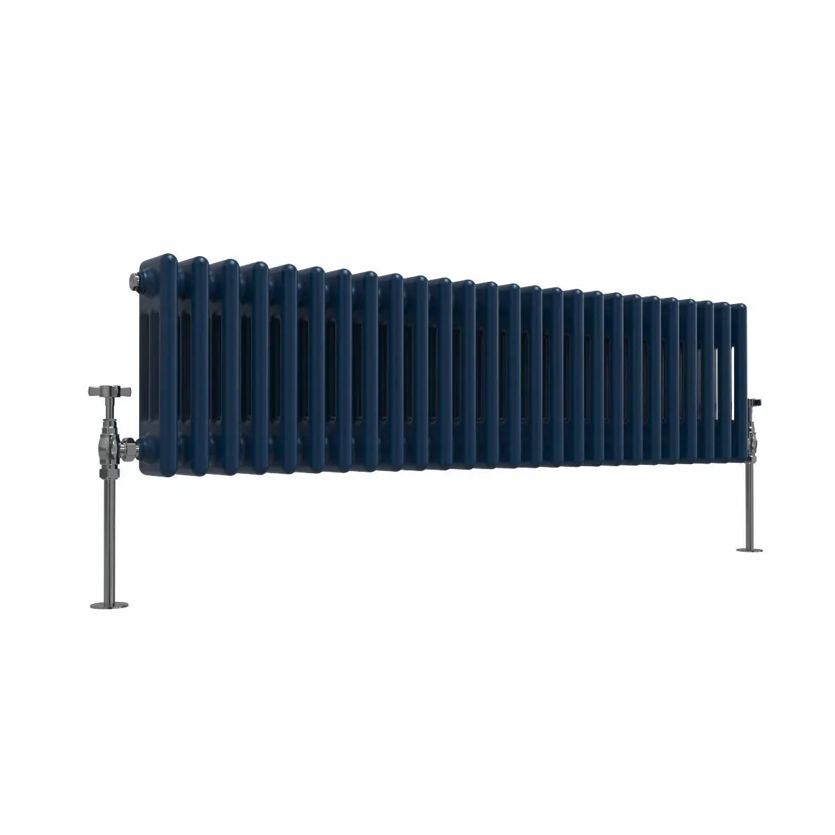 Ferentino - Traditional horizontal column radiator sapphire blue