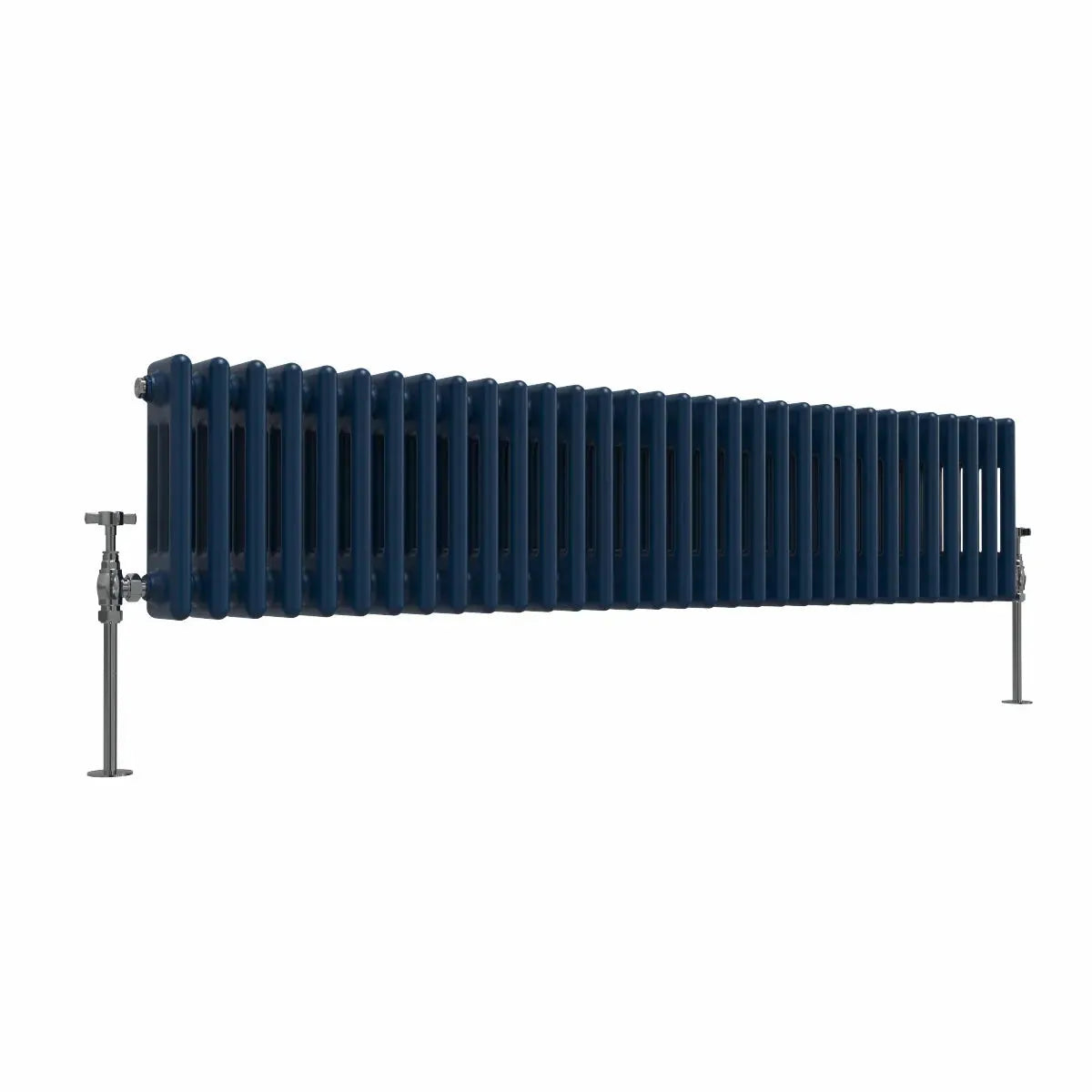 Ferentino - Traditional horizontal column radiator sapphire blue