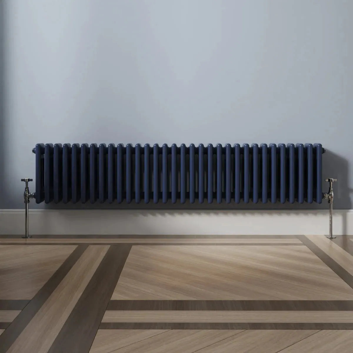 Ferentino - Traditional horizontal column radiator sapphire blue