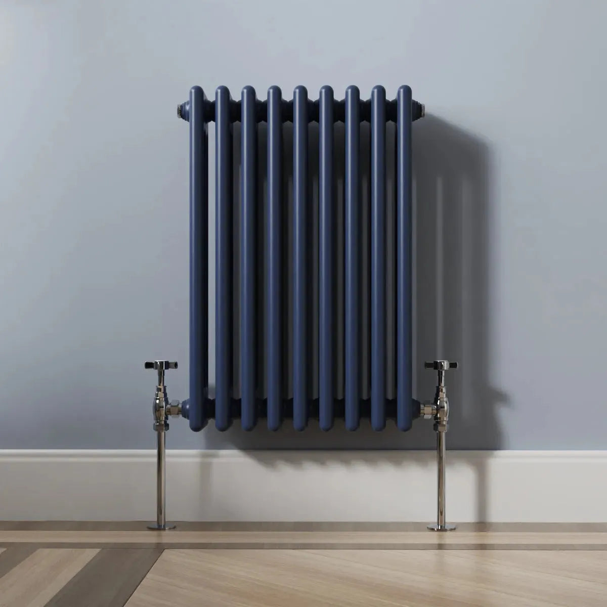 Ferentino - Traditional horizontal column radiator sapphire blue