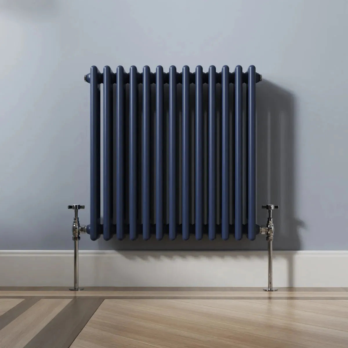 Ferentino - Traditional horizontal column radiator sapphire blue