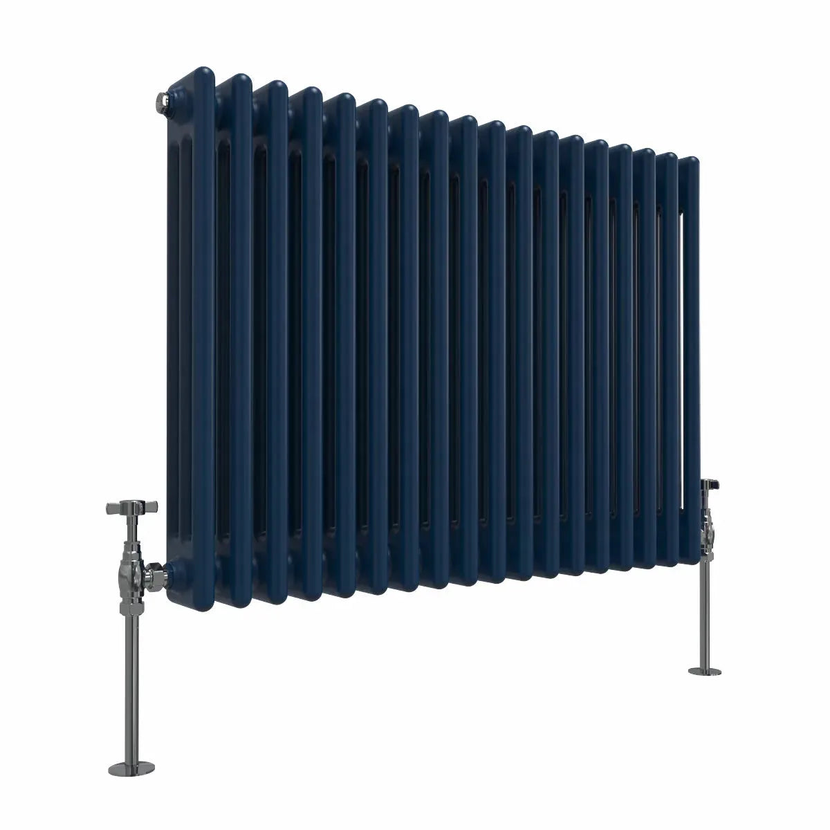 Ferentino - Traditional horizontal column radiator sapphire blue