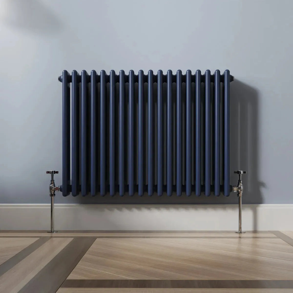 Ferentino - Traditional horizontal column radiator sapphire blue