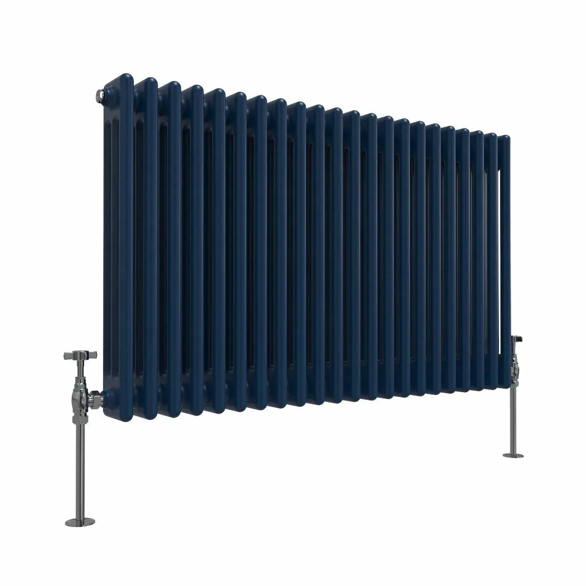 Ferentino - Traditional horizontal column radiator sapphire blue