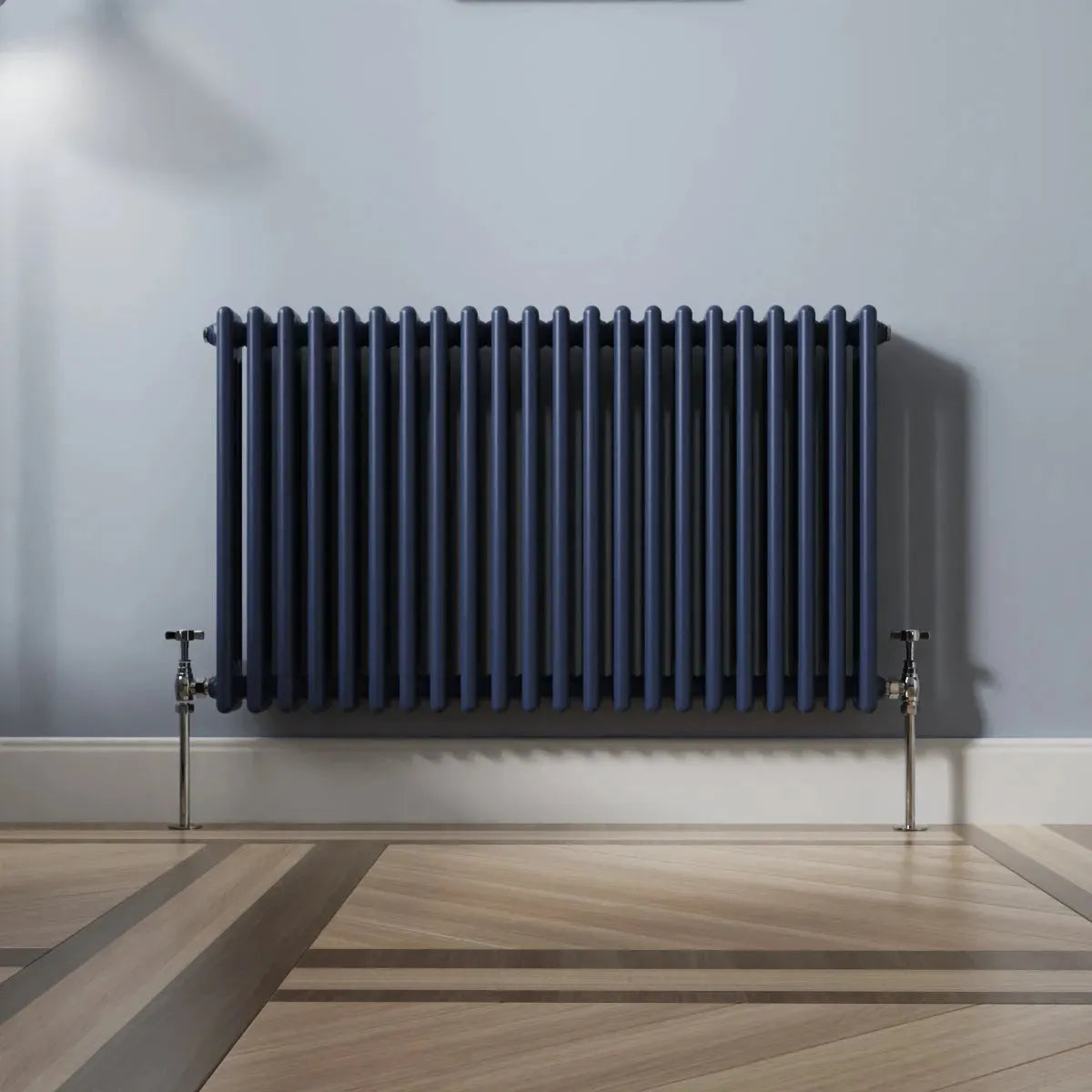 Ferentino - Traditional horizontal column radiator sapphire blue