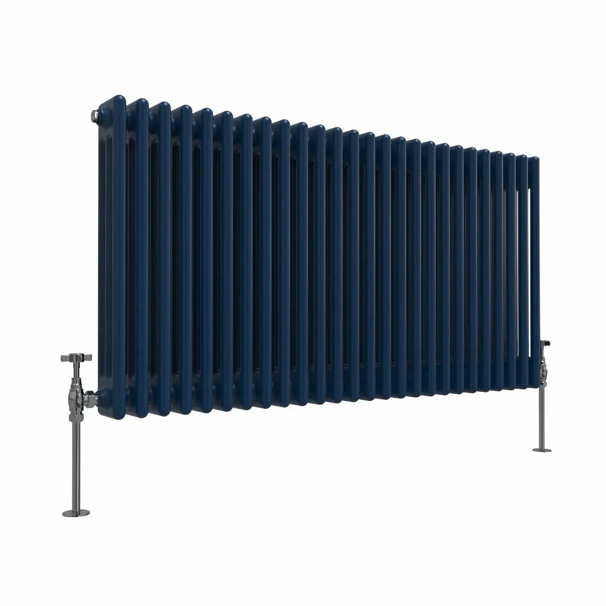 Ferentino - Traditional horizontal column radiator sapphire blue