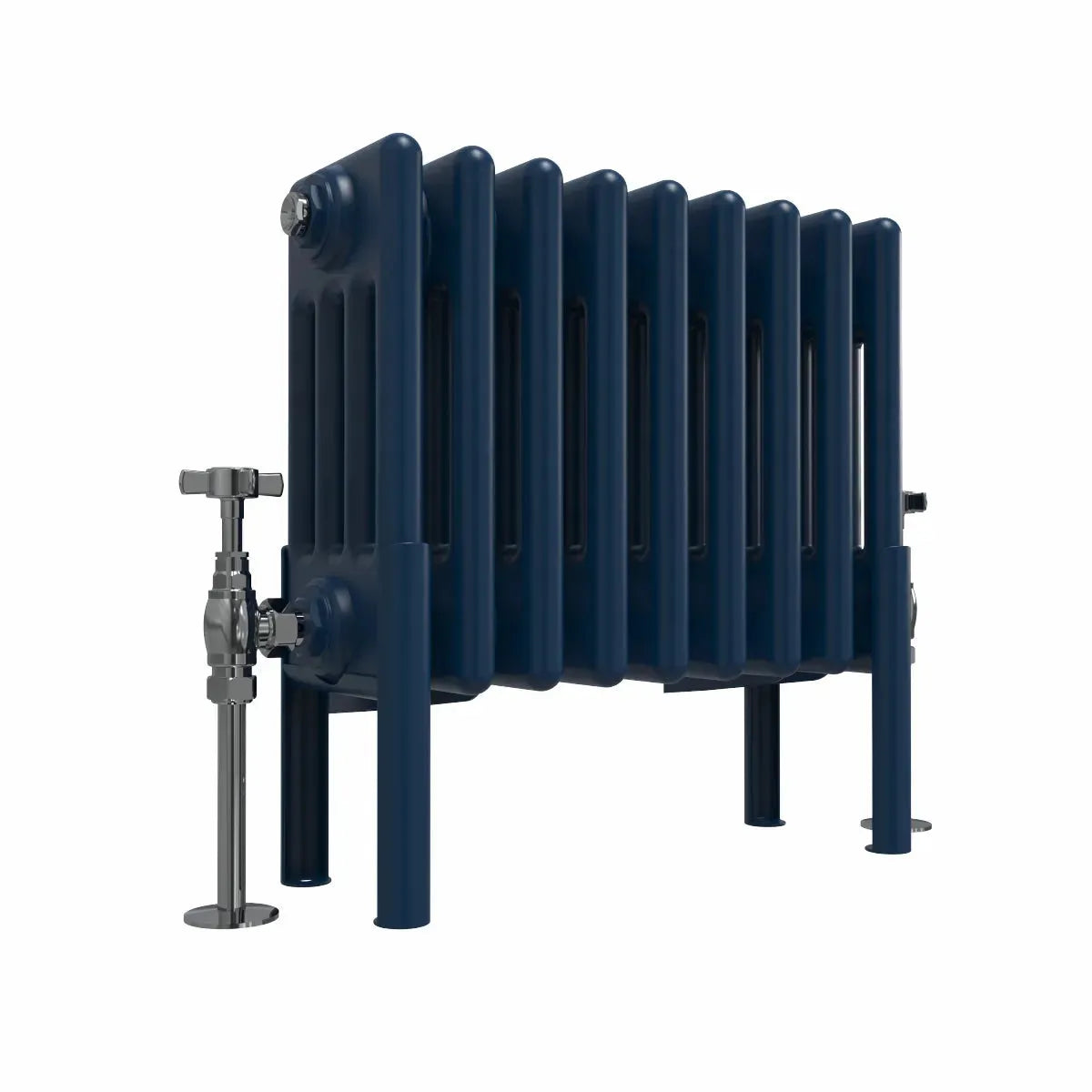 Ferentino - Traditional horizontal column radiator sapphire blue