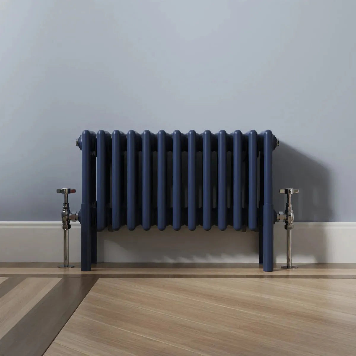 Ferentino - Traditional horizontal column radiator sapphire blue