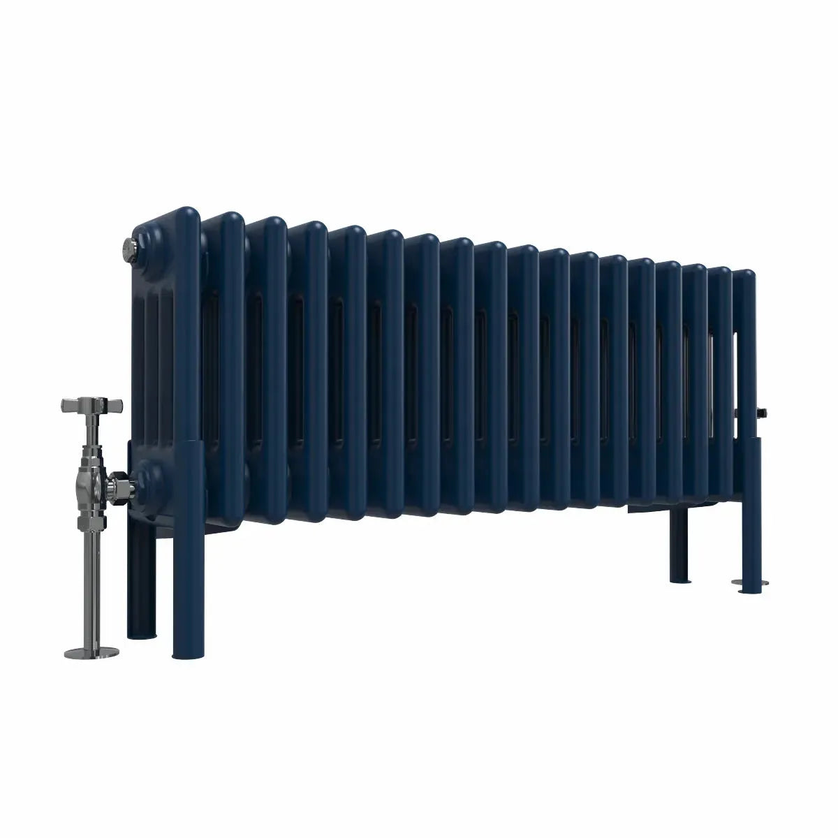 Ferentino - Traditional horizontal column radiator sapphire blue