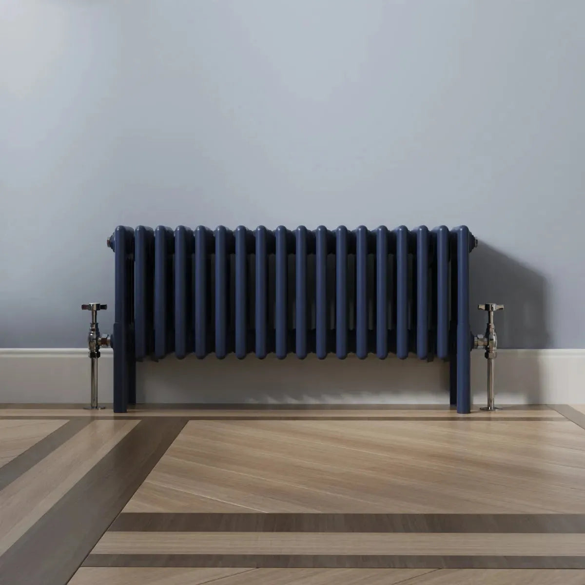 Ferentino - Traditional horizontal column radiator sapphire blue