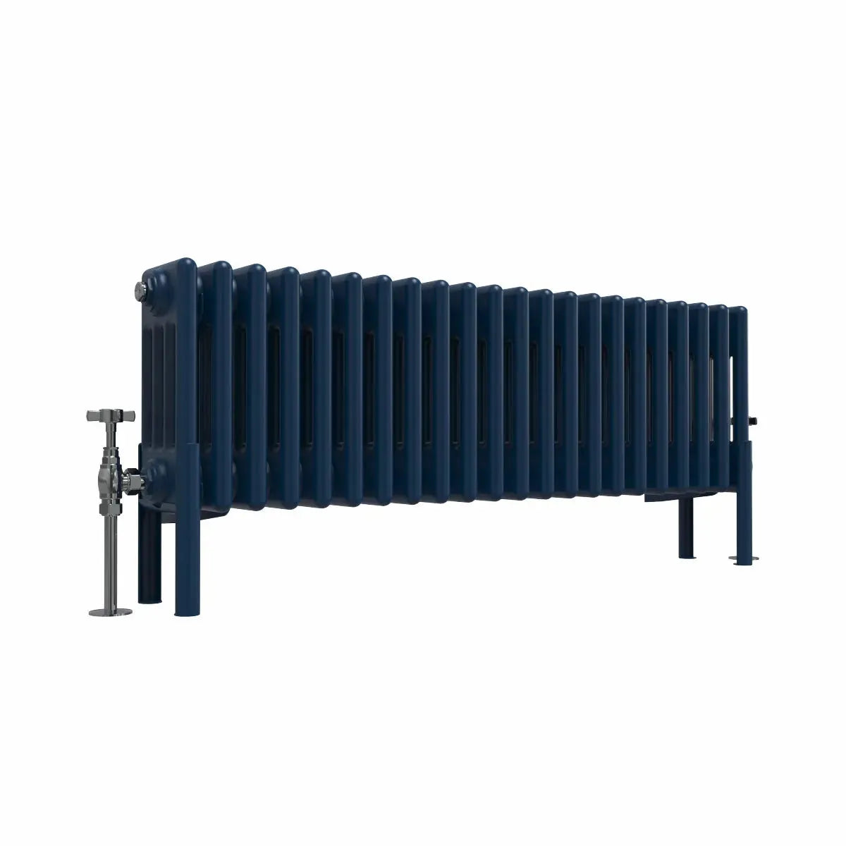 Ferentino - Traditional horizontal column radiator sapphire blue