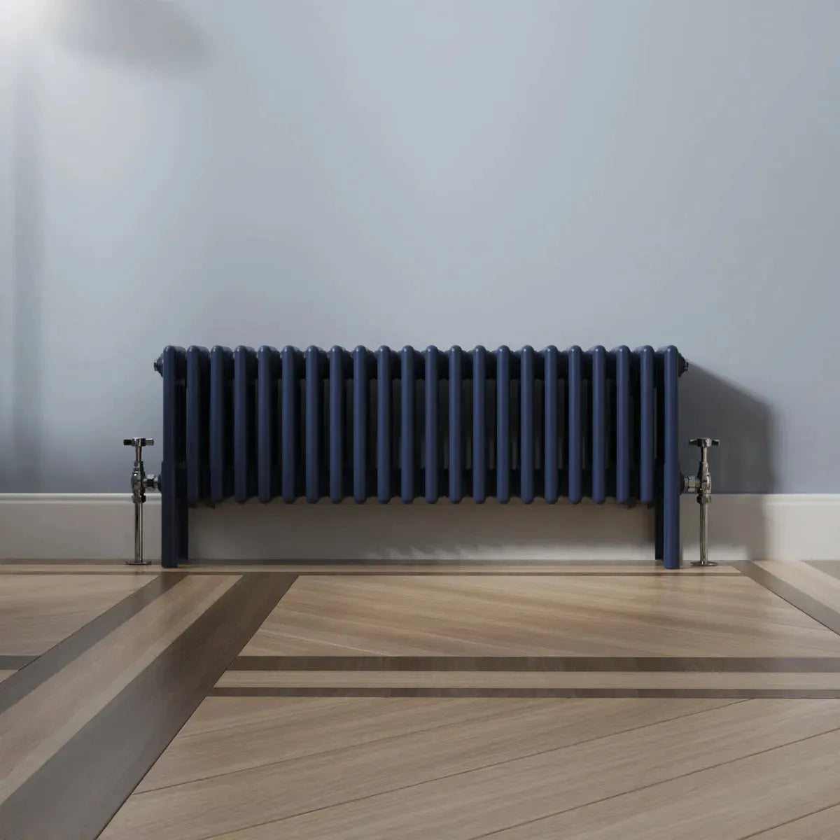 Ferentino - Traditional horizontal column radiator sapphire blue