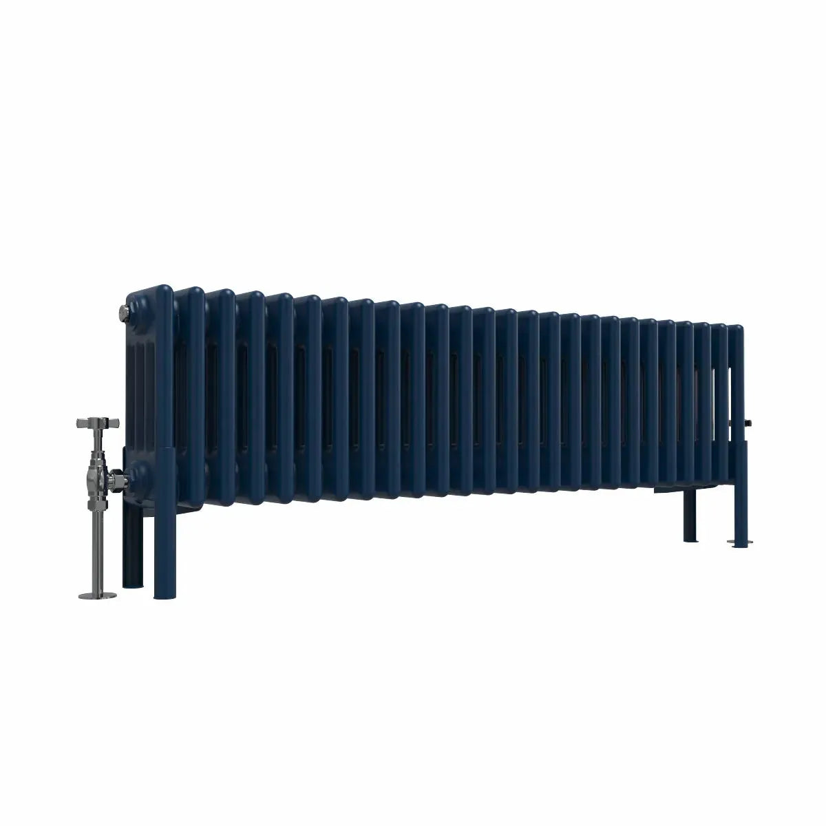 Ferentino - Traditional horizontal column radiator sapphire blue