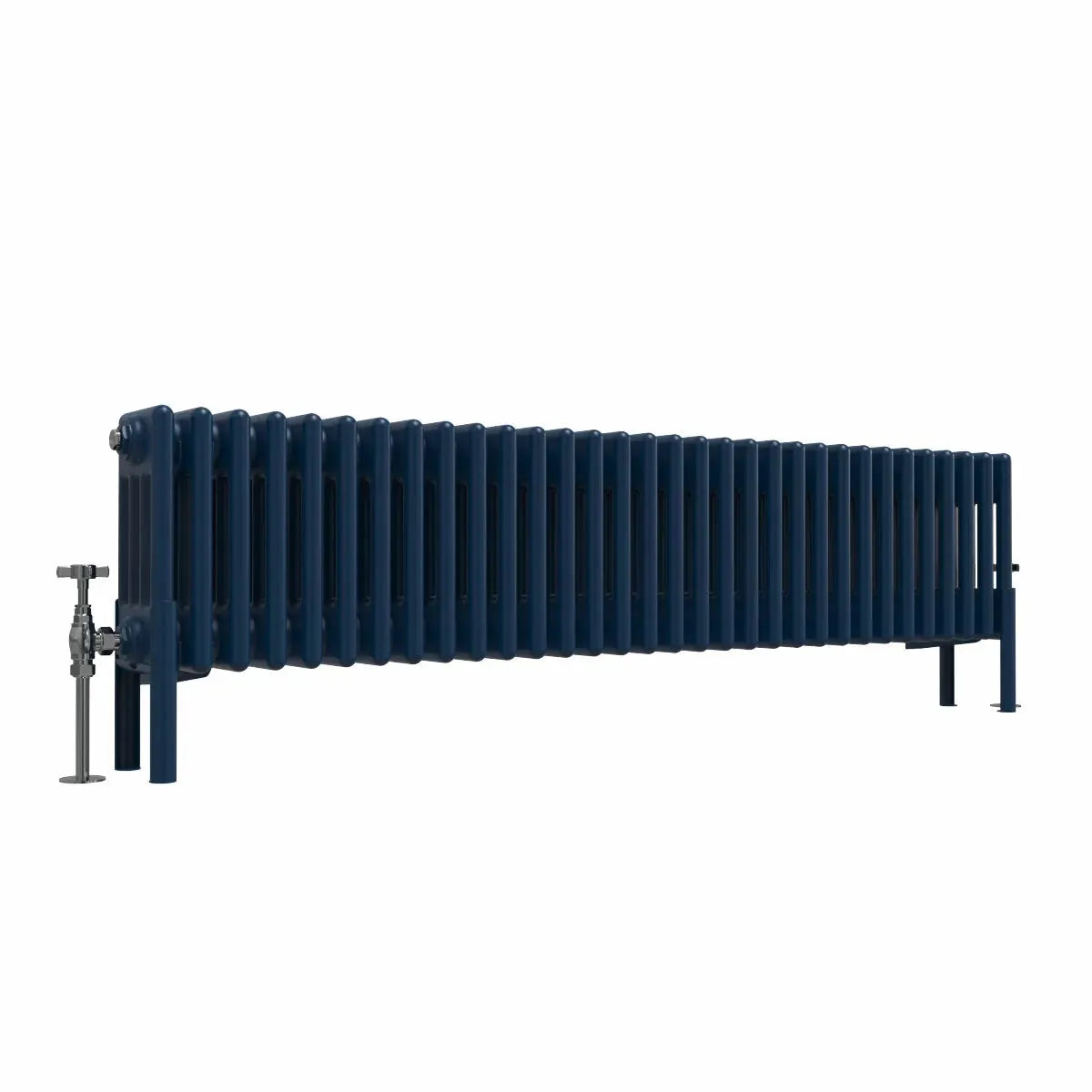 Ferentino - Traditional horizontal column radiator sapphire blue