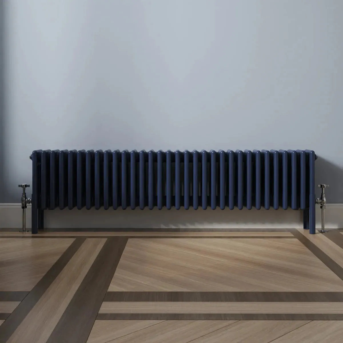 Ferentino - Traditional horizontal column radiator sapphire blue