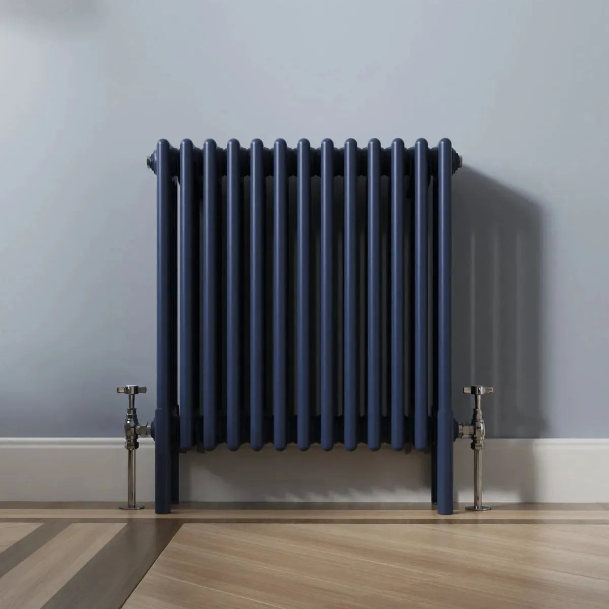 Ferentino - Traditional horizontal column radiator sapphire blue