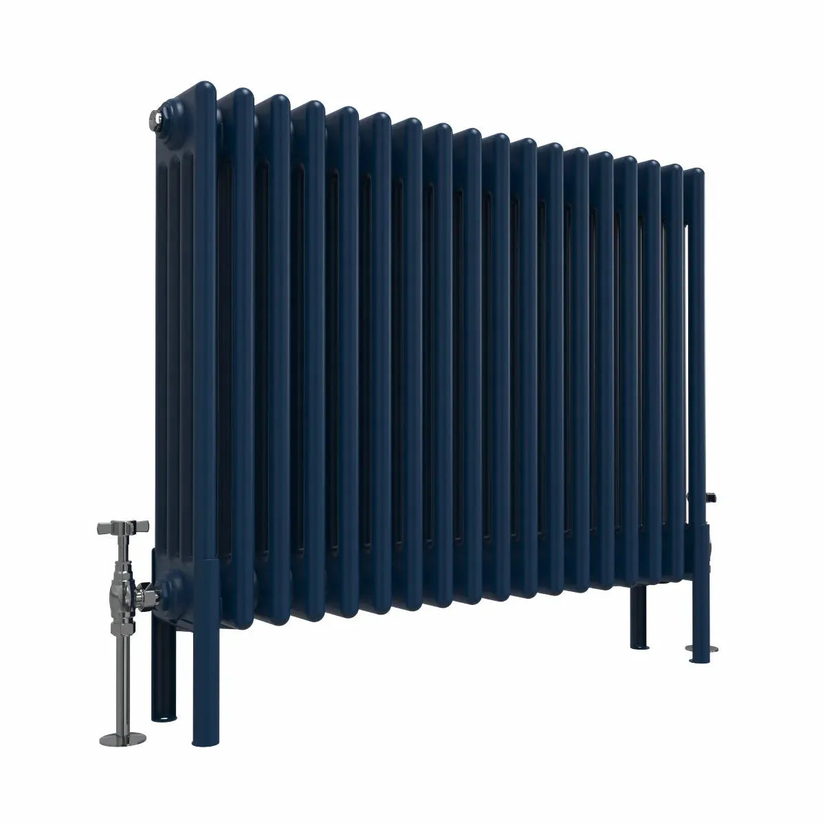 Ferentino - Traditional horizontal column radiator sapphire blue