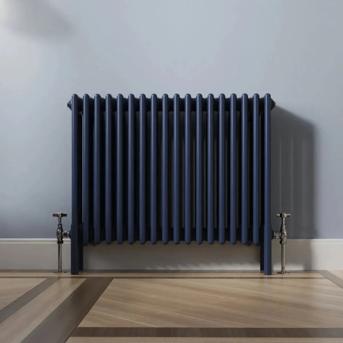 Ferentino - Traditional horizontal column radiator sapphire blue